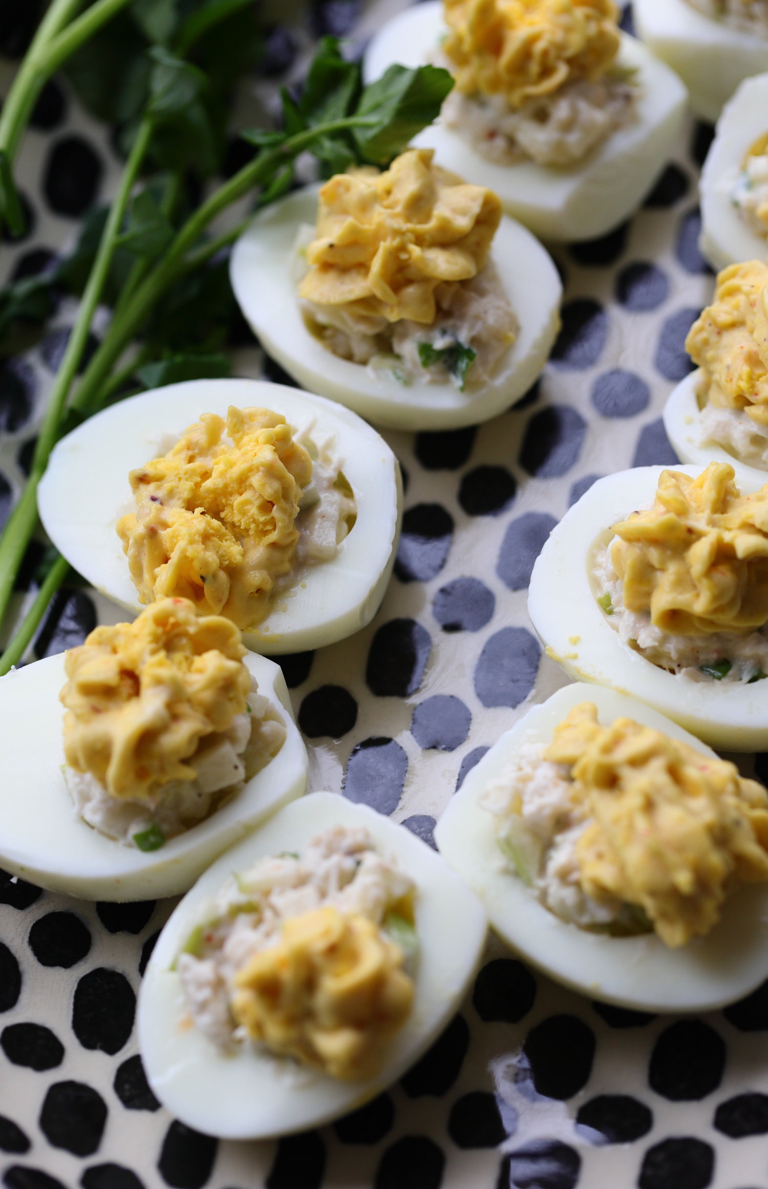 Double Stuffed Deviled Eggs With Crab Everyday Dorie Ever Open Sauce