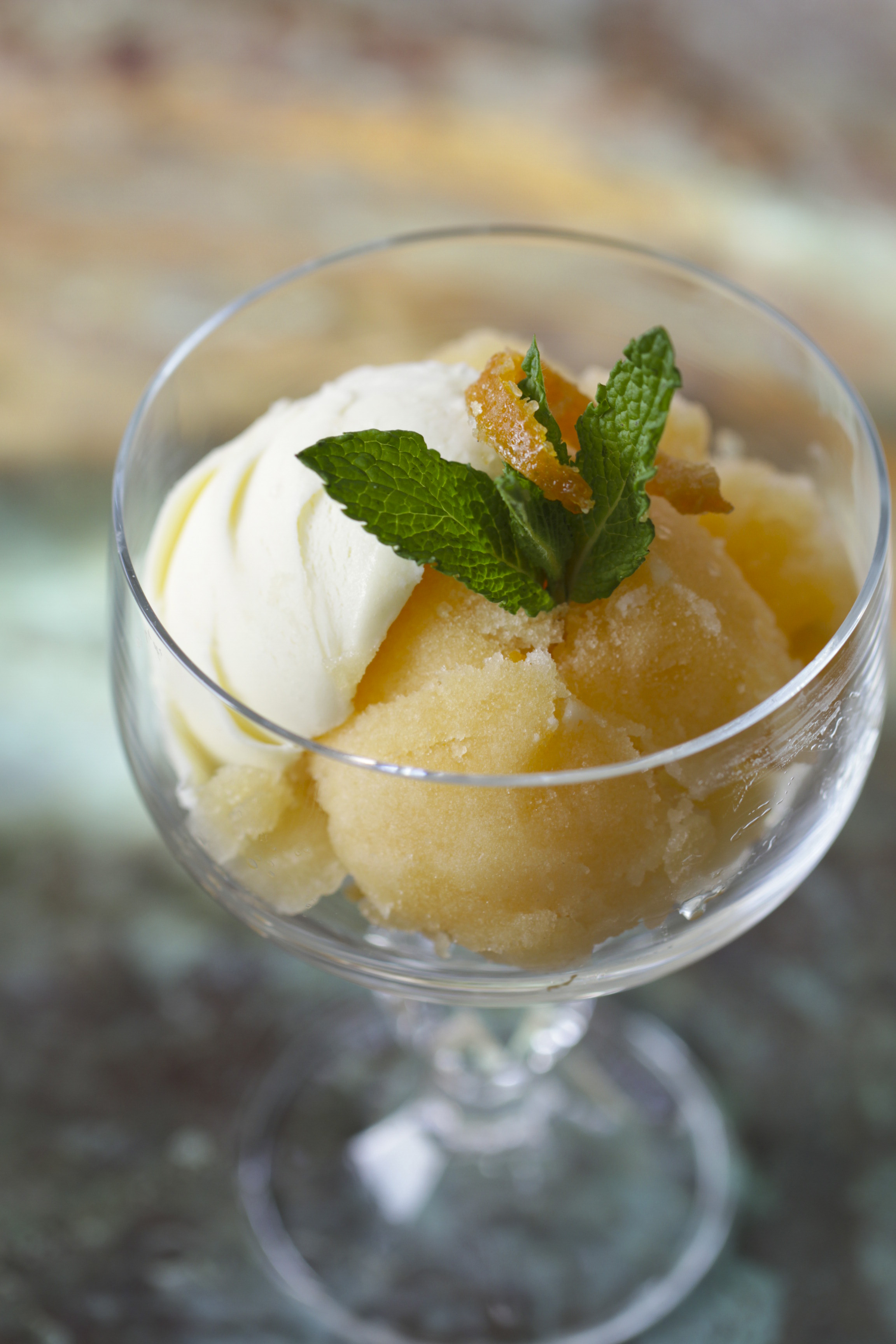 Clementine Prosecco Sorbet with Candied Citrus Peel - Ever Open Sauce